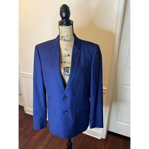 The Kooples dark blue‎ checkered blazer suit jacket wool size 48 NWT